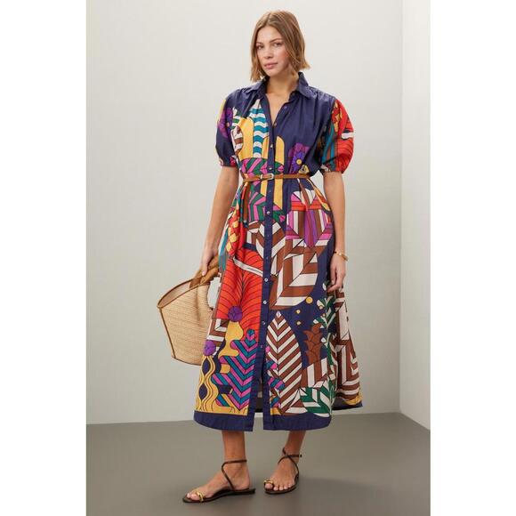 CAROLINA K Dresses & Skirts - Carolina K Valerie Pleated Kaftan Size S Multicolor